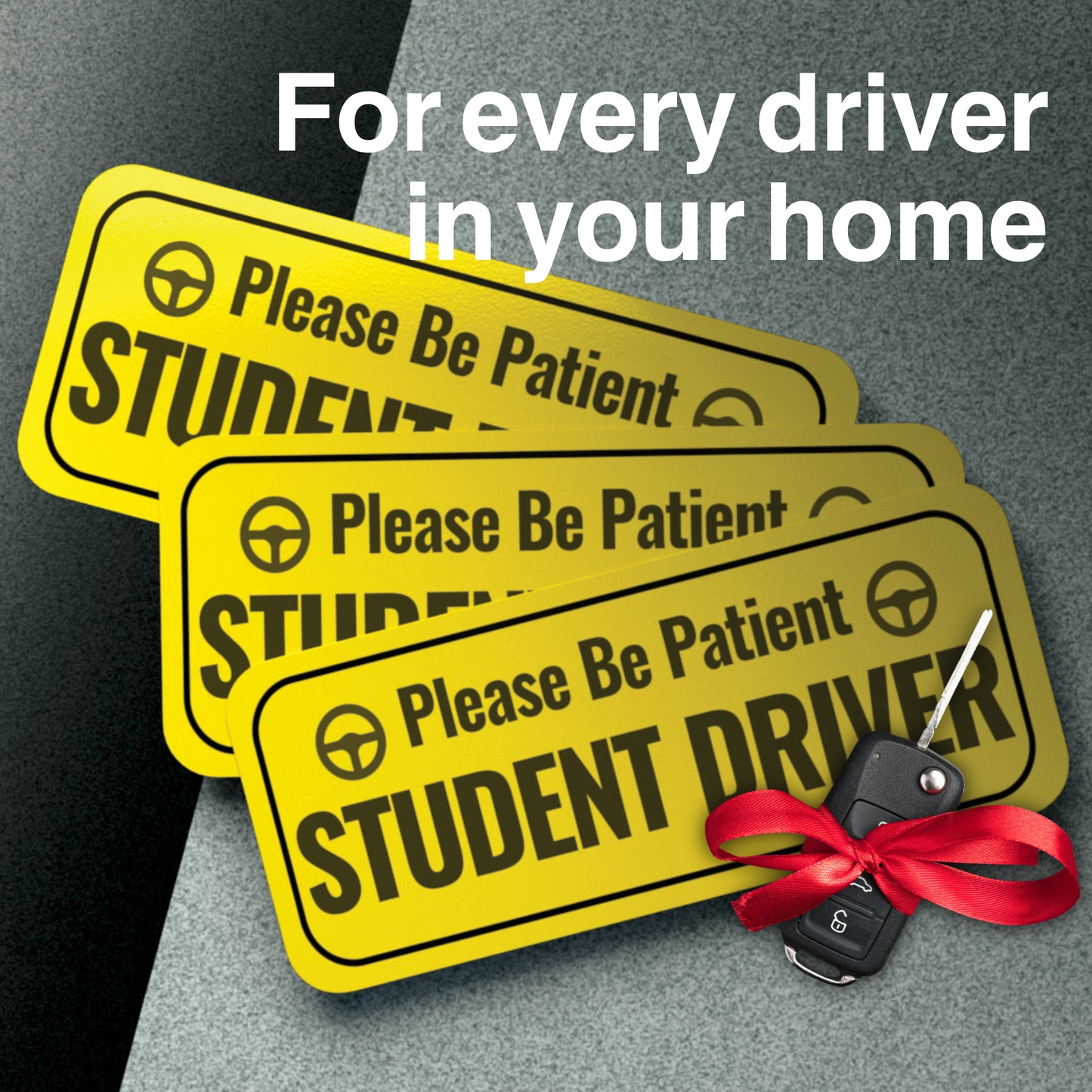 Student Driver Magnet Reflective New Driver Sticker Decal for Car with Strong Adhesive Magnet | 3 Pack, Bright Yellow