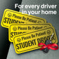 Bulk pack of 25 Student Driver Magnets Reflective New Driver Sticker Decal for Car with Strong Adhesive Magnet | 25 Pack, Bright Yellow