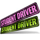 Student Driver Magnet | Removable & Reflective New Driver Sticker Decal for Car | Strong Adhesive Magnet | Bold Visible Letters | 2-Pack | Pink &Green