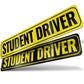 Student Driver Magnet | Removable & Reflective New Driver Sticker Decal for Car | Strong Adhesive Magnet | Bold Visible Letters |2-Pack|Yellow & Black