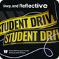 Student Driver Magnet | Removable & Reflective New Driver Sticker Decal for Car | Strong Adhesive Magnet | Bold Visible Letters |2-Pack|Yellow & Black